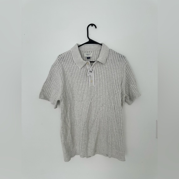 NWT AE Weekend Tipped Sweater Polo Shirt - Picture 2 of 6